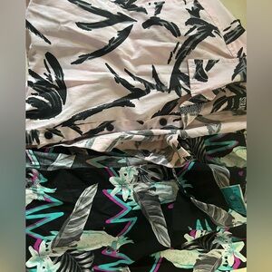 Pink and Black Tropical Print Shirts